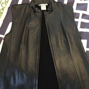 Leather sweater vest